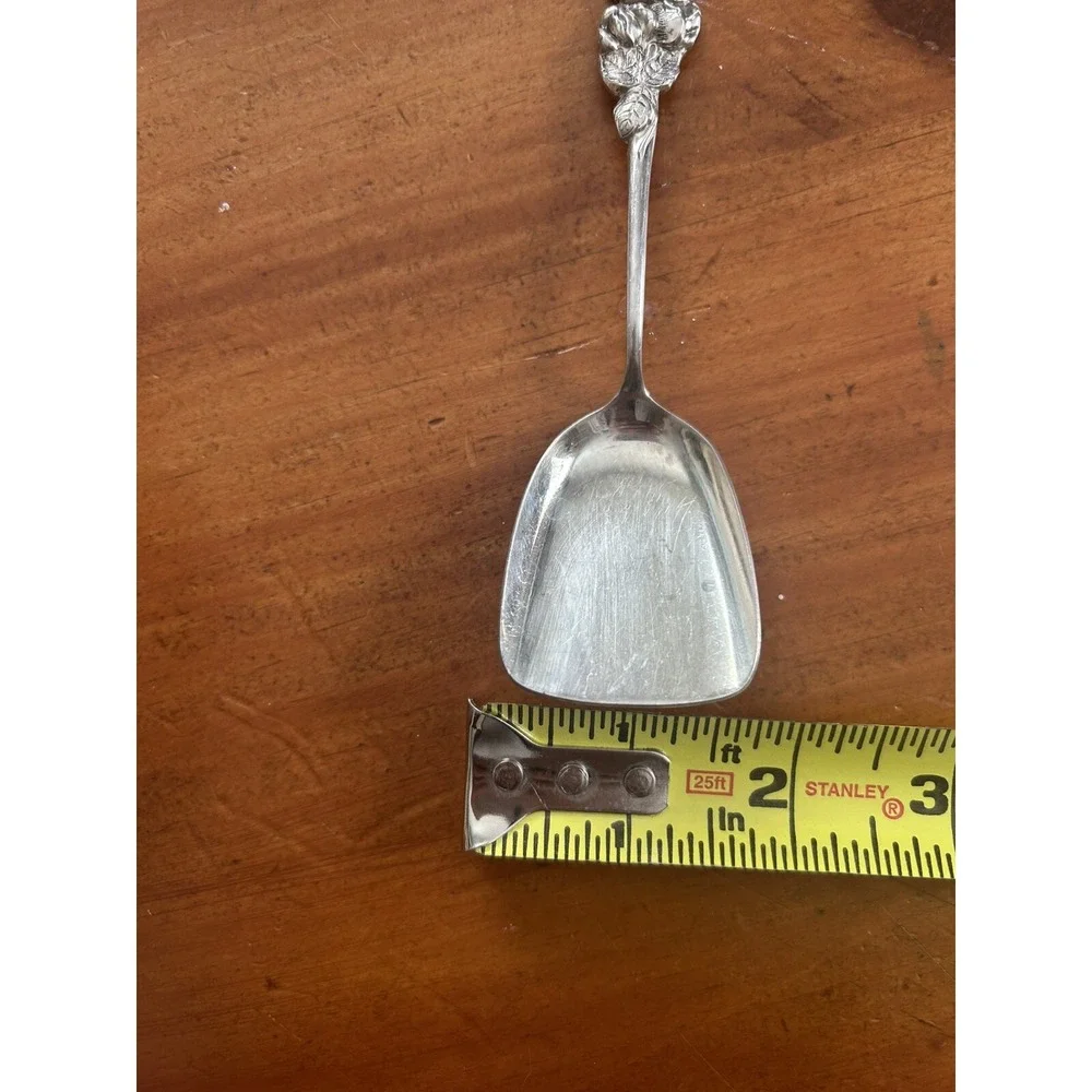 Vintage Reed & Barton Silverplate Sugar Shovel or Berry Spoon Rose Leaf Pattern